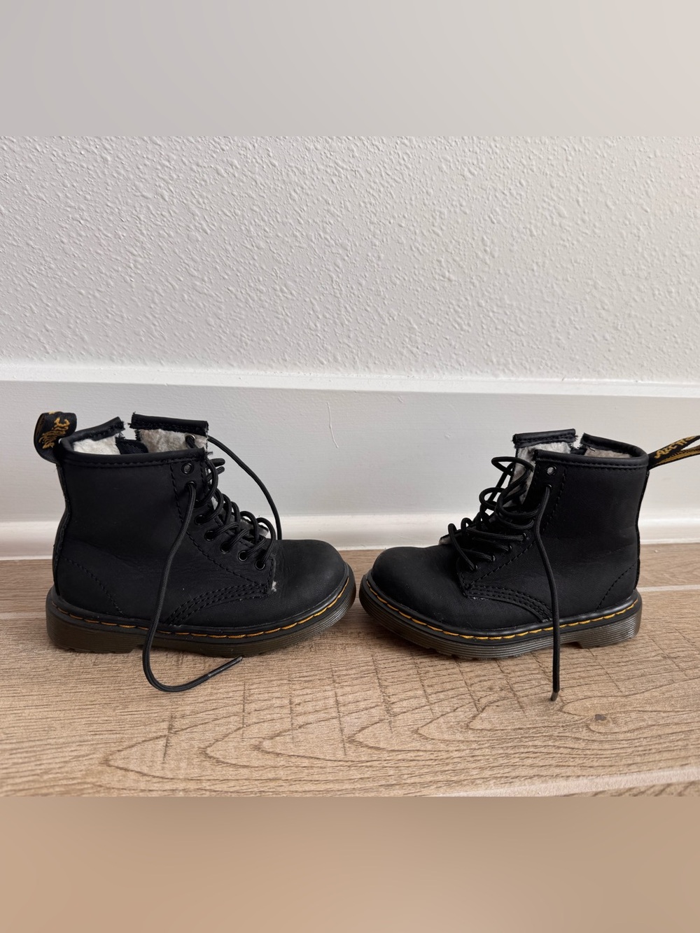 Black Kids Fleece-Lined Doc Martens